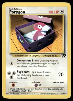 Pokemon Cards Porygon 48/82 Team Rocket Uncommon NM - Image 1