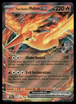 Pokemon Cards Team Rocket's Moltres ex 031/182 Destined Rivals Double Rare NM *2 - Image 1