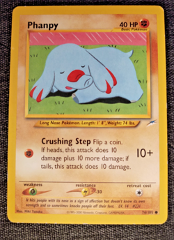 Pokemon Phanpy Neo Destiny 76/105 WOTC 2002 Common TCG Card LP - Image 1