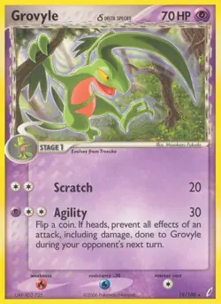 Grovyle (Delta Species) 19/100 Rare Crystal Guardians Pokemon Card - Image 1