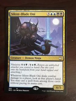 Silent-Blade Oni MTG Neon Dynasty Commander 352 Rare Regular Blue/Black EN 2022 - Image 1