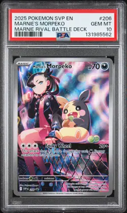 2025 POKEMON SVP EN-SV BLACK STAR PROMO #206 MARNIE'S MORPEKO PSA 10 - Image 1