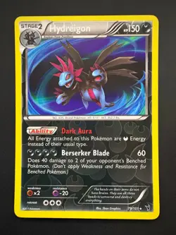 Hydreigon 79/101 Pokemon Noble Victories Reverse Holo Rare Near Mint (NM) 2011 - Image 1
