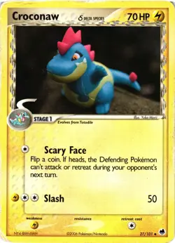 Pokemon TCG Croconaw Delta Species Regular Uncommon 27/101 Dragon Frontiers DMG - Image 1