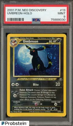 2001 POKEMON NEO DISCOVERY #13 UMBREON-HOLO PSA 9 MINT - Image 1