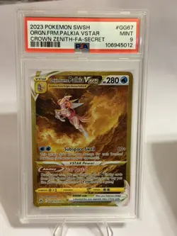 PSA 9 Origin Forme Palkia VSTAR GG67/GG70 Crown Zenith Pokemon Card 2023 Gold - Image 1
