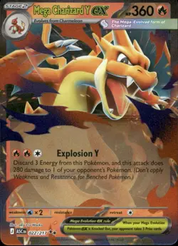 Mega Charizard Y ex 022/217 Double Rare Ascended Heroes Pokemon Near Mint - Image 1