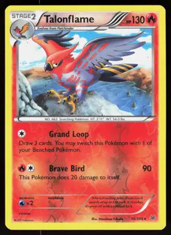 Talonflame 15/108 Rare Roaring Skies Pokemon Reverse Holo Lightly Played - Image 1