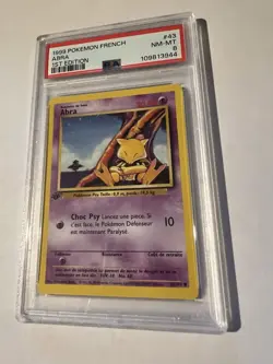 French Base Abra 43/102 Graded Pokemon Card - PSA 8 1st Edition - Image 1