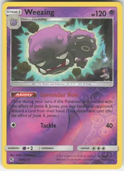 Weezing 29/68 Rare Hidden Fates Pokemon Reverse Holo Near Mint - Image 1