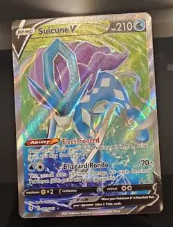 Pokemon TCG Suicune V (Full Art) 173/203 Swsh07: Evolving Skies Holo NM - Image 1