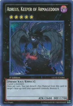 YUGIOH Adreus, Keeper of Armageddon - GENF-EN086 - Secret Rare 1st Edition NM - Image 1