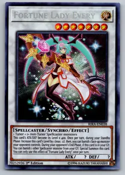 Fortune Lady Every RIRA-EN038 Secret Rare Rising Rampage Yu-Gi-Oh 1st Edition NM - Image 1