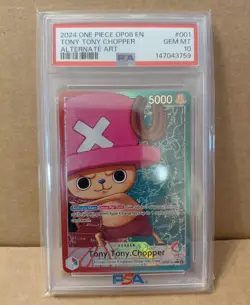 One Piece Tony. Tony.Chopper Leader Alternate Art OP08-001 English PSA 10 - Image 1