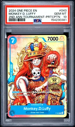 2024 ONE PIECE PROMOS #043 MONKEY D. LUFFY PSA 10 - Image 1