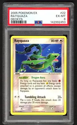 Pokemon Cards - PSA 6 Rayquaza 22/107 - Ex Deoxys - Ex-MT - PSA6 - Image 1