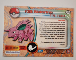 Nidorino #33 Topps TV Animation Pokemon Card Blue Logo - Image 2