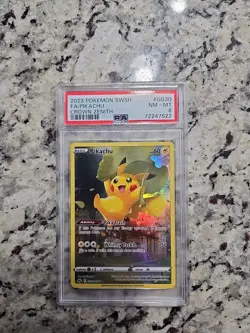 2023 Pokemon SWSH Crown Zenith Pikachu FA Galarian Gallery Card GG30/GG70 PSA 8 - Image 1