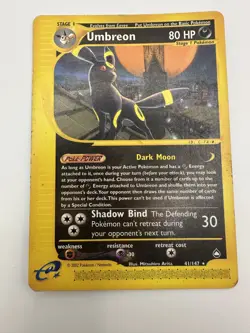 Pokemon TCG 2002 Umbreon Aquapolis 41/147 Regular Rare Card LP-/MP - Image 1