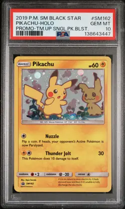 2019 POKEMON SM BLACK STAR PROMO PIKACHU #SM162 PSA 10 GEM MINT #138643447 - Image 1