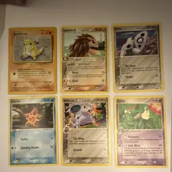 Pokemon delta species Sandshrew Sandslash Aron Staryu Nidoran Female 6-Card Lot - Image 1