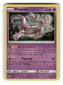 Mewtwo - SM214 Holo Promo Sun & Moon Promo Pokemon Moderately Played - Image 1