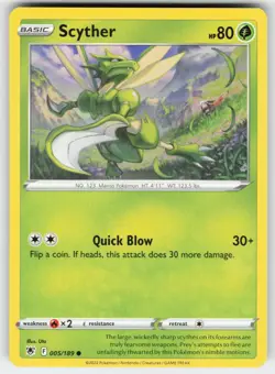 Scyther 005/189 Common Astral Radiance Pokemon Near Mint - Image 1
