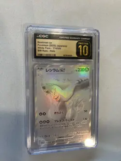 CGC Pristine 10 Pokemon Reshiram ex Japanese White Flare BW-Holo - Image 2