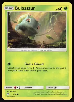Bulbasaur 1/18 Common Detective Pikachu Pokemon Holo Lightly Played - Image 1