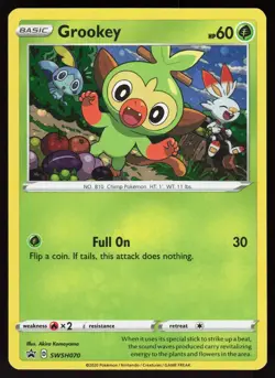 Grookey SWSH070 Holo Promo Sword & Shield Promo Pokemon Holo Lightly Played - Image 1