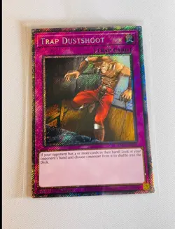 Yugioh Rarity 5 - Trap Dustshoot (Platinum Secret Rare) - RA05-EN077 - Image 1