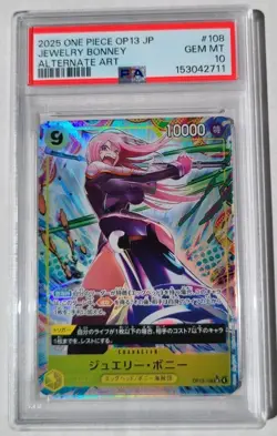 One Piece PSA 10 GEM MINT Jewelry Bonney Alt Art Japanese Card OP13 108 - Image 1