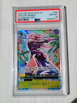 One Piece PSA 10 GEM MINT Jewelry Bonney Alt Art Japanese Card OP13 108 - Image 2
