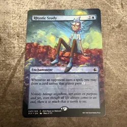 Rhystic Study - Custom Art MTG Magic The Gathering Playtest Card - Image 1