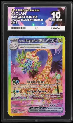Alolan Exeggutor Ex 242/191 Surging Sparks SIR Perfect Subs ACE 10 Pokemon Card - Image 1