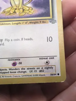 Pokemon TCG Meowth Fruit Roll Up Gold Bordered Promo 56/64 - Image 3