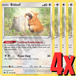4x Bidoof 111/159 x4 - Crown Zenith - Pokemon TCG - Playset - Image 1