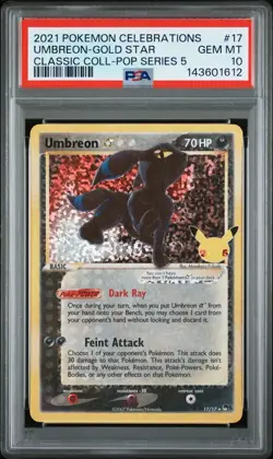 2021 Pokemon Celebrations Umbreon Gold Star 17/17 PSA 10 - Image 1