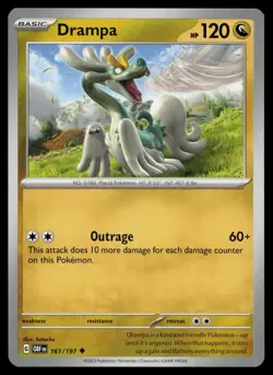 Drampa 161/197 Uncommon Obsidian Flames Pokemon Near Mint - Image 1
