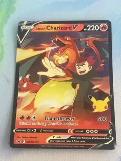 Lance's Charizard V Pokemon Card Promo SWSH133 Celebrations Black Star NM - Image 1