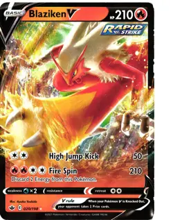 Chilling Reign Blaziken V 020/198 Holo Rare V Pokemon NM/M - Image 1