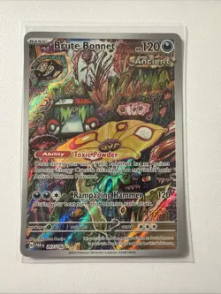 Pokemon Brute Bonnet Illustration Rare Holo 120 HP SV04 Paradox Rift 207/182 - Image 1