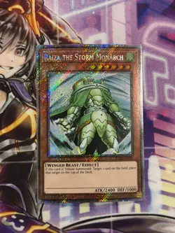 Yugioh Raiza the Storm Monarch Platinum Secret Rare RA03 - Image 1
