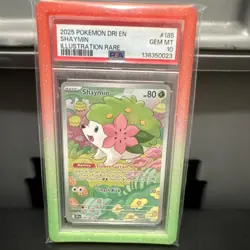 Pokemon TCG Shaymin Sv10 Destined Rivals Illustration Rare Holo #185 PSA 10 - Image 1