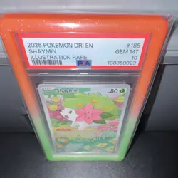 Pokemon TCG Shaymin Sv10 Destined Rivals Illustration Rare Holo #185 PSA 10 - Image 3