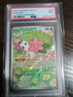 2025 Pokemon Destined Rivals #185 Shaymin Illustration Rare PSA 9 - Image 1