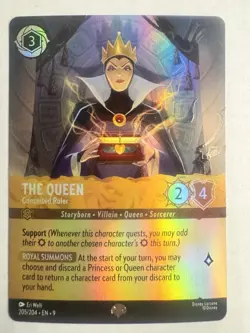 THE QUEEN Epic! DISNEY LORCANA Fabled CONCEITED RULER 205/204 - Image 1