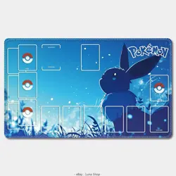 Eeveecartoon Playmat+Bag Eevee PTCG Trading Card Game Mat Playmat #168 - Image 1
