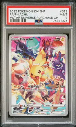 Indonesian Pokemon Card "Pikachu" 379/S-P Promo PSA 9 👍MINT - Image 1