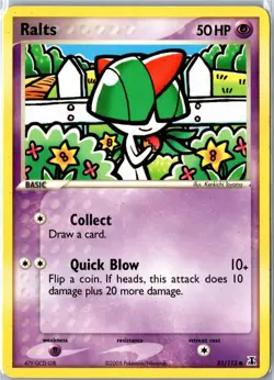 Pokemon Card - Ralts 81/113 Delta Species Common Moderately Played - Image 1